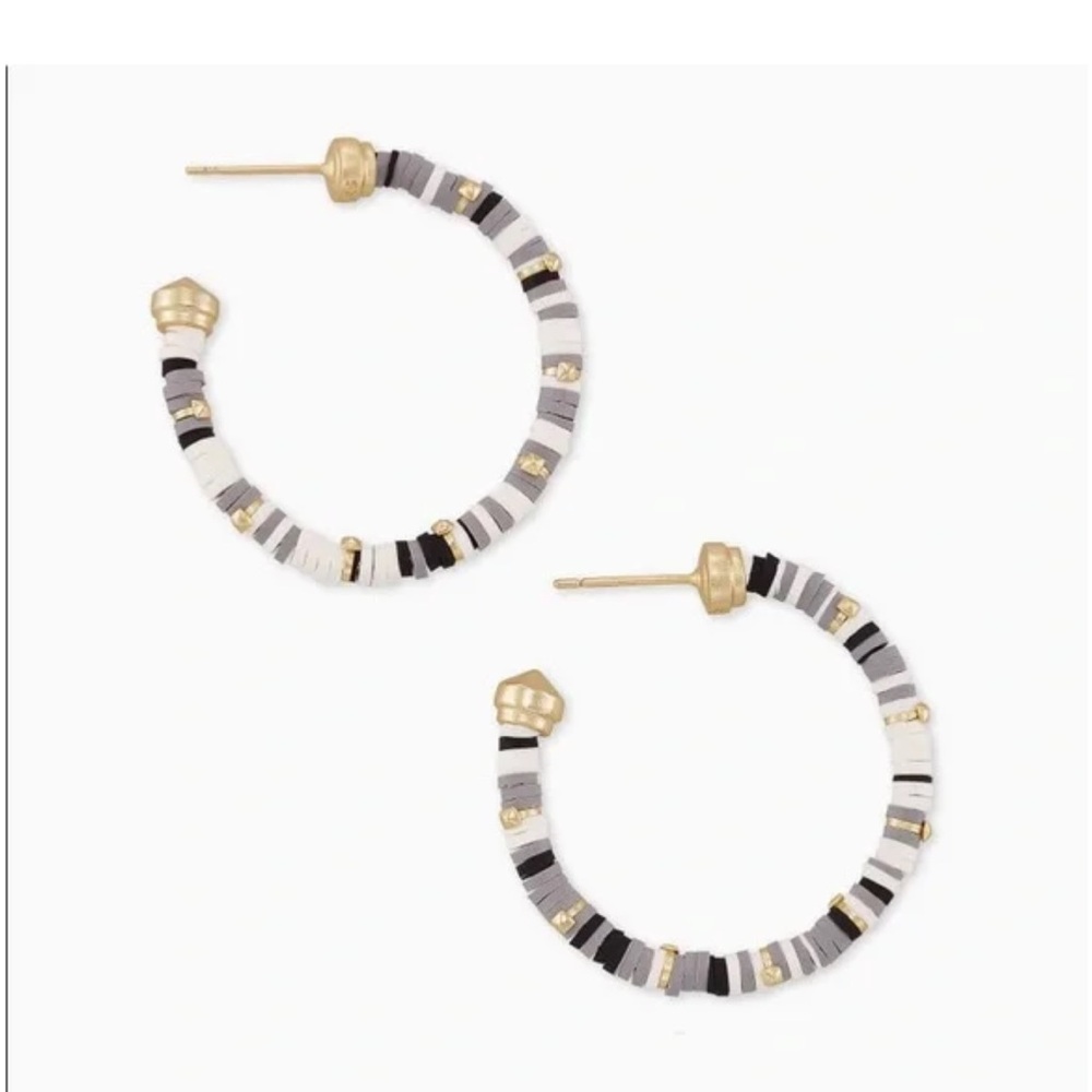 Kendra Scott Reece Grey Gold hoop earrings